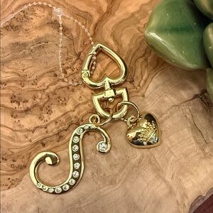 Juicy Couture Y2K Heart and Initial S Keychain